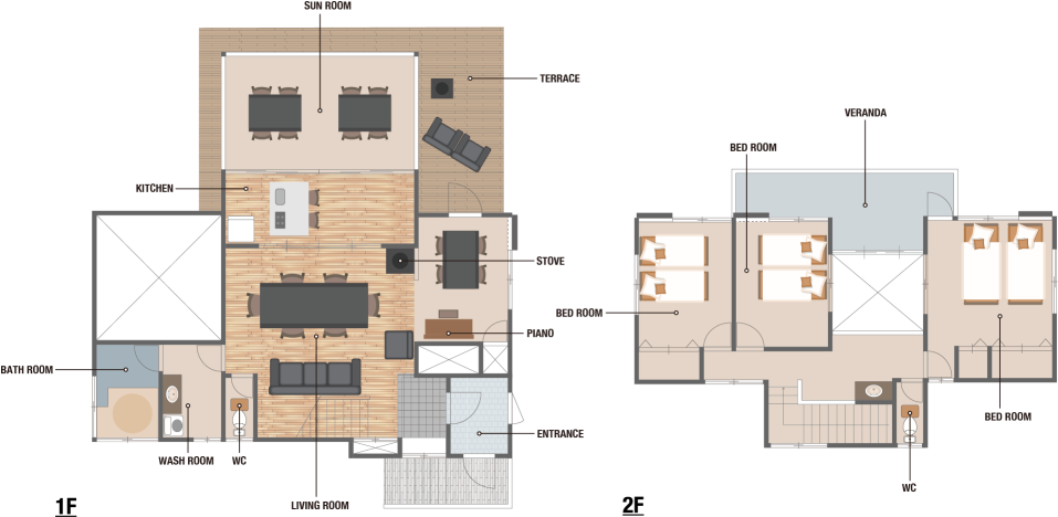 全部屋オーシャンビューのこだわり別荘(間取り)